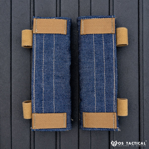 SPAVX Shoulder pads in Raw Japanese Denim MOS Tactical